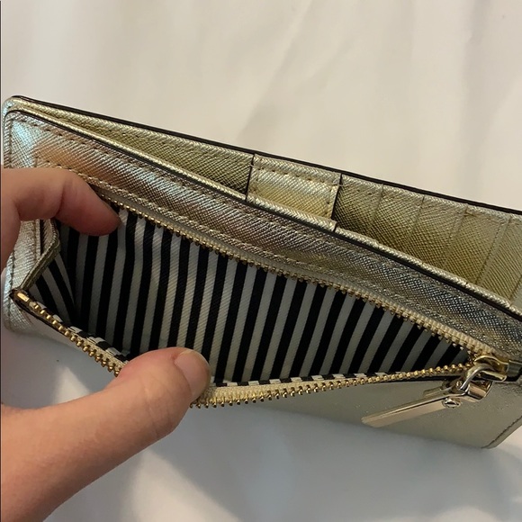Gold Kate Spade Spencer Slim Bifold Wallet - Picture 3 of 5